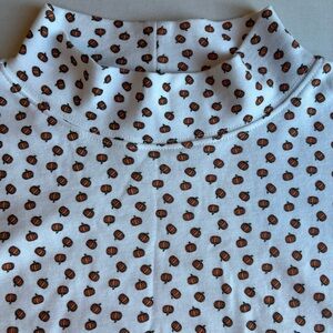 Speculation petite‎ Pumpkin Print mock neck shirt new with tag petite xl